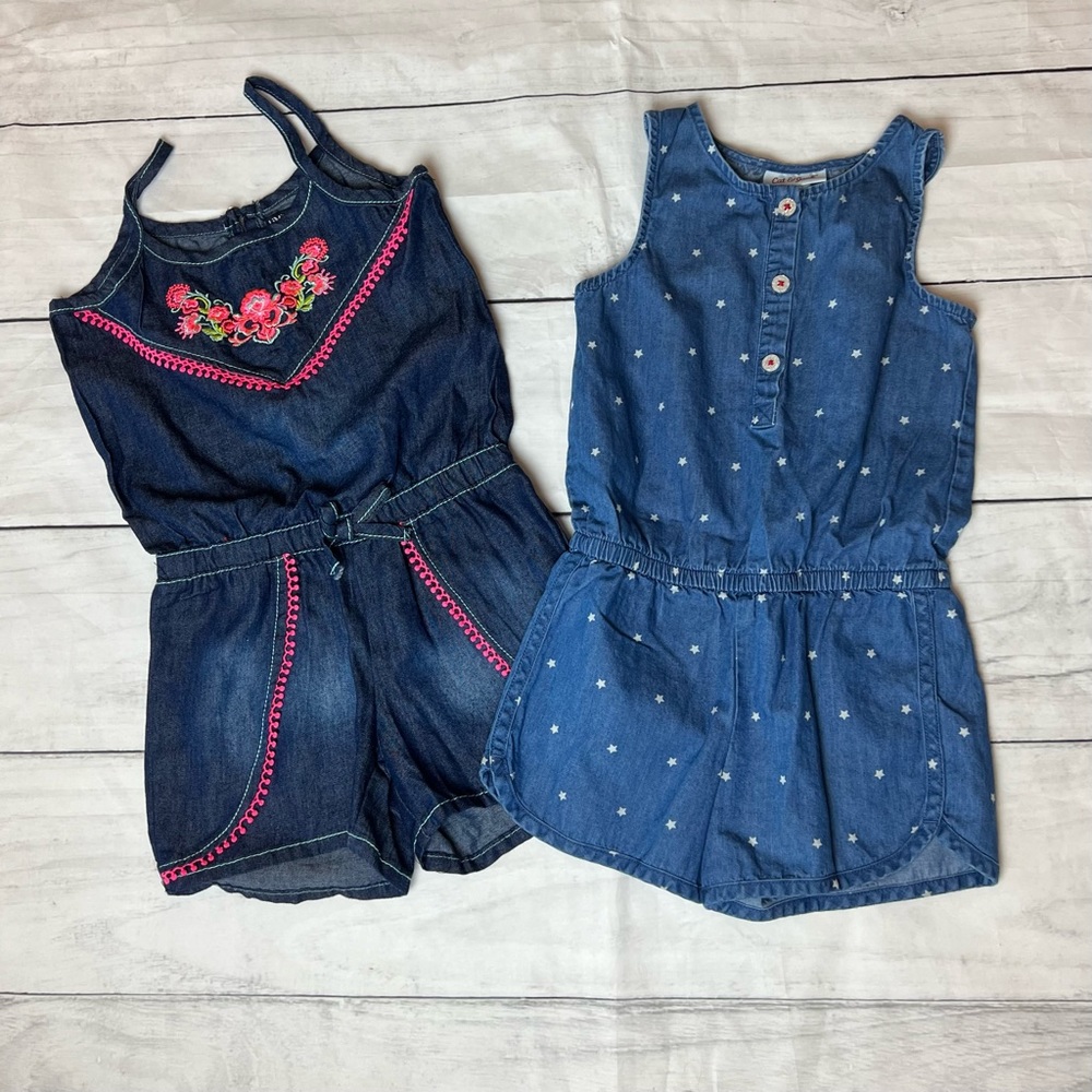 Lot of Two Toddler Girls Shorts Rompers Sz 4